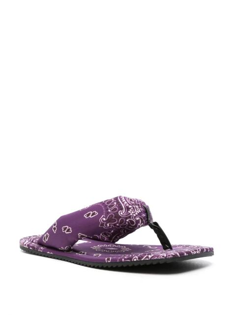 The Attico bandana-print flat slides - Purple