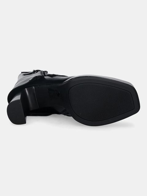 GOE botki damskie kolor czarny na słupku lekko ocieplone SS2N4206 BLACK