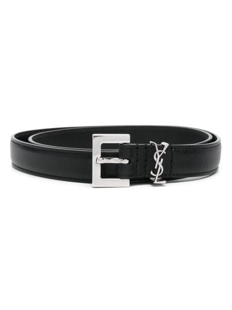 Saint Laurent Cassandre thin belt - Black - zdjęcie produktu nr 1