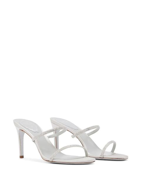 René Caovilla 100mm satin strass sandals - Grey - zdjęcie produktu nr 2