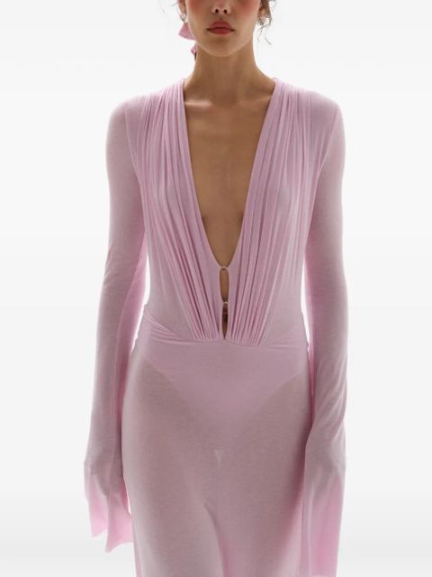 MANURÍ Suki draped long dress - Pink