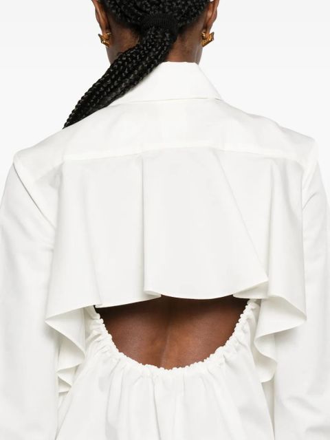 Max Mara cut-out layered shirt - White
