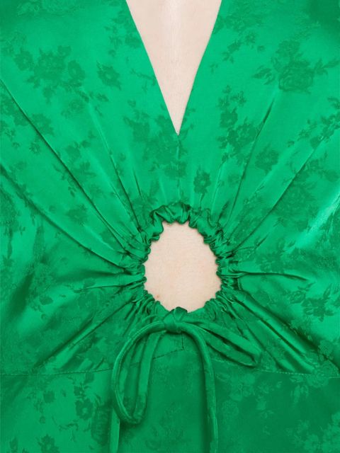 SANDRO Aura floral tie-detail dress - Green