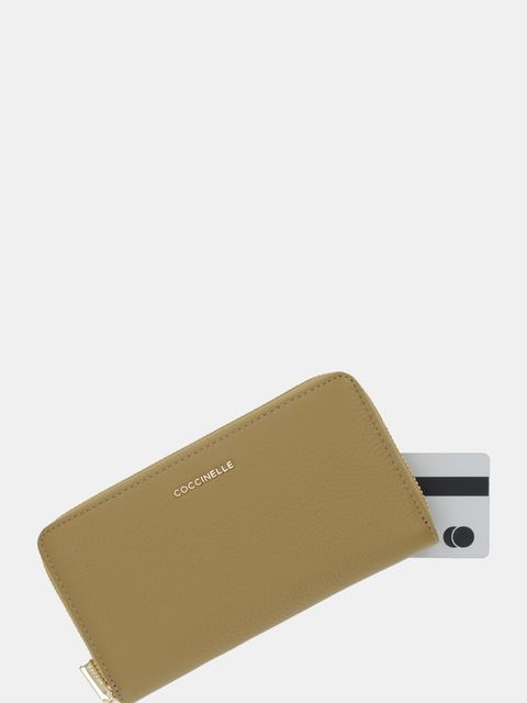 Coccinelle portfel skórzany damski kolor zielony E2 MW5 11 32 01