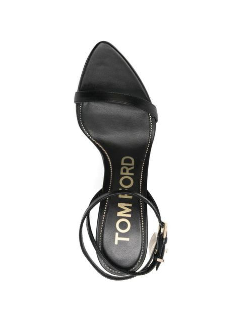 TOM FORD point-toe padlock-detail heeled sandals - Black