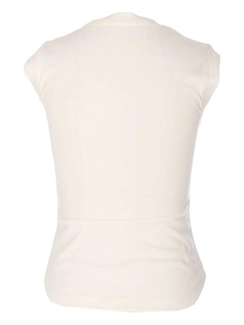 The Attico logo-embroidered T-shirt - Neutrals