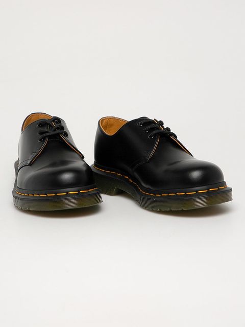 Dr. Martens półbuty skórzane 1461 kolor czarny na płaskim obcasie DM11838002