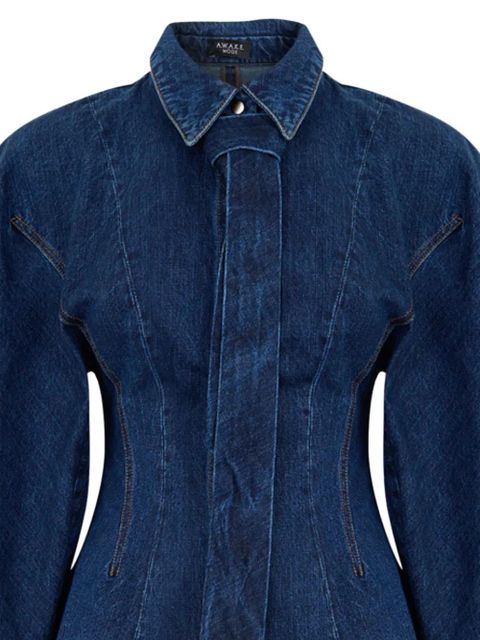 A.W.A.K.E. Mode balloon-sleeve denim shirt - Blue