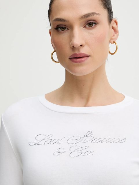 Levi's longsleeve bawełniany kolor biały 003T2