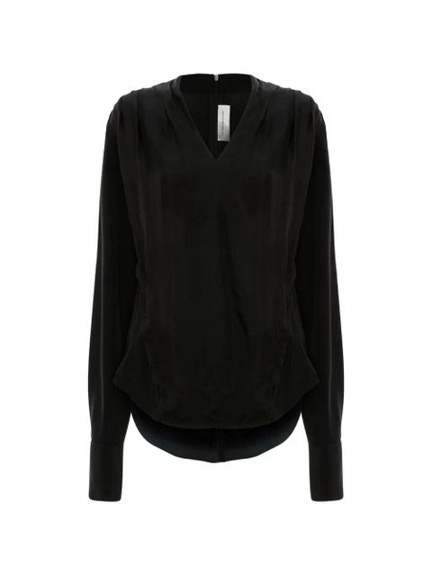 Victoria Beckham V-neck long-sleeve top - Black - zdjęcie produktu nr 1