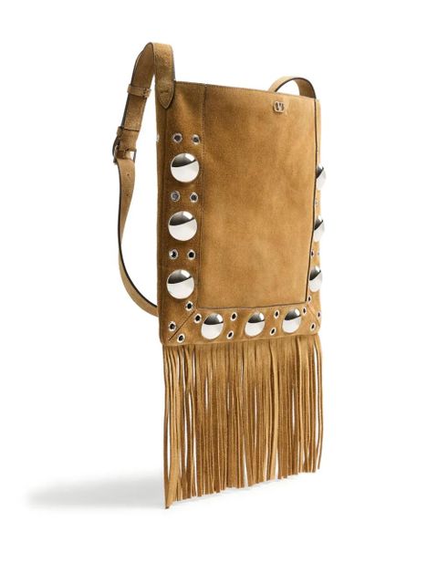 Valentino Garavani Nellcôte studs fringed cross body bag - Brown - zdjęcie produktu nr 2