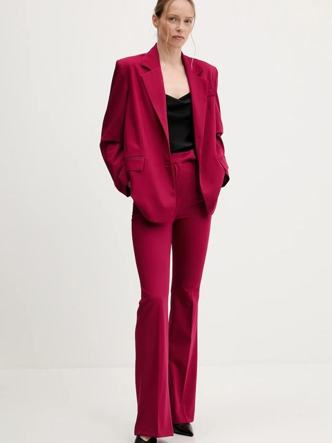 Answear Lab marynarka kolor różowy jednorzędowa gładka