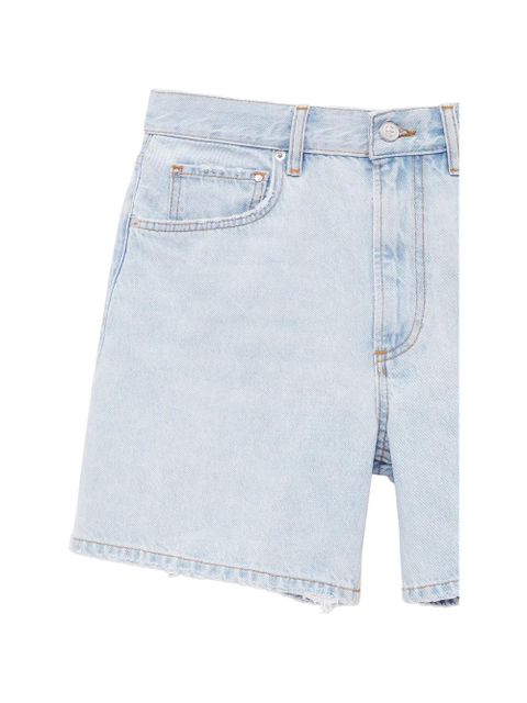 ANINE BING Delaney frayed-edge denim shorts - Blue