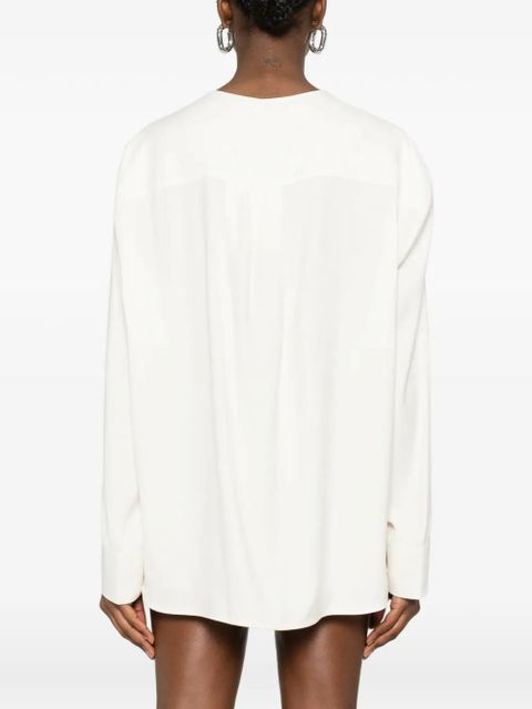 TOTEME V-neck long-sleeved top - White