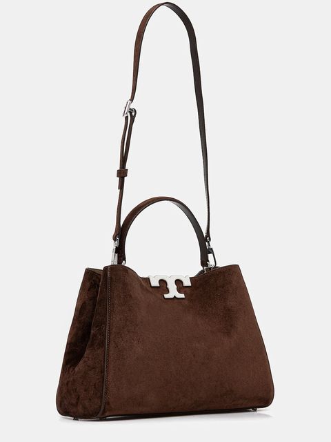 Tory Burch torebka zamszowa Eleanor kolor brązowy 174278.203