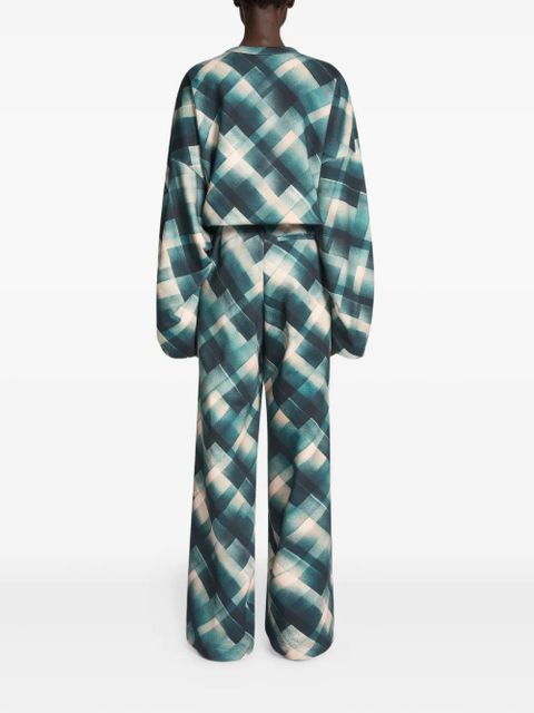 DRIES VAN NOTEN geometric-print sweatshirt - Green