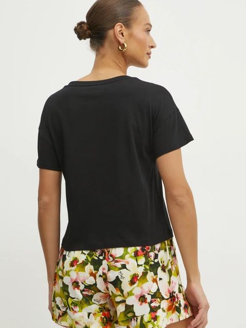 Liu Jo t-shirt bawełniany damski kolor czarny VA5152.JS923