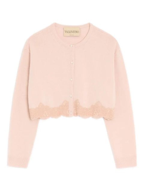 Valentino Garavani lace-trim wool cardigan - Pink - zdjęcie produktu nr 1