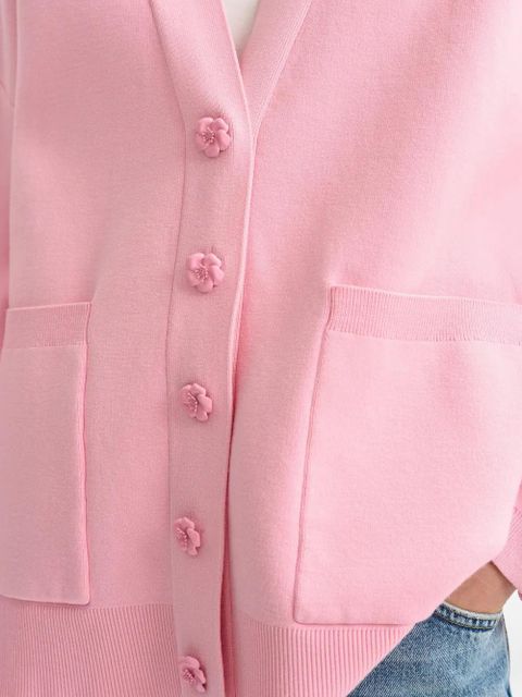 Essentiel Antwerp Jomber flower-button pockets cardigan - Pink