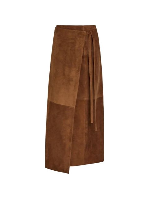 Nour Hammour suede wrap midi skirt - Brown - zdjęcie produktu nr 1