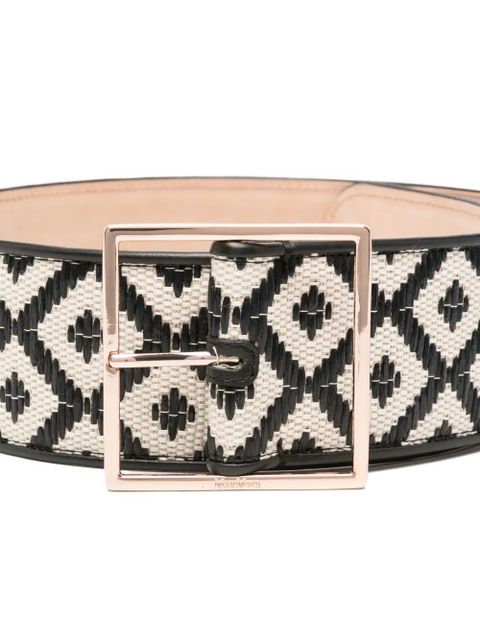 Max Mara geometric-buckle belt - Black