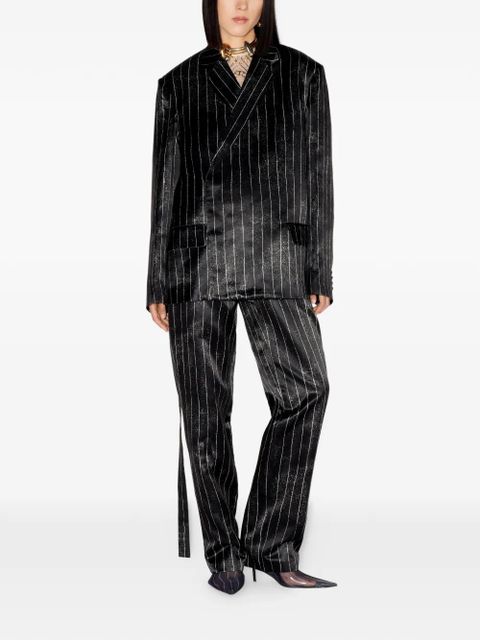 Jean Paul Gaultier pinstripe-pattern jacket - Black