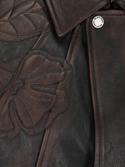 Golden Goose appliqued leather jacket - Black