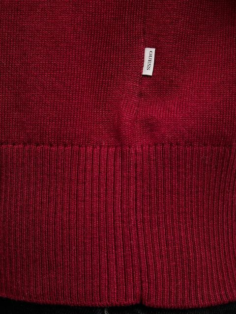 Guess Jeans sweter z domieszką wełny damski kolor bordowy W4BR83 Z3HO2