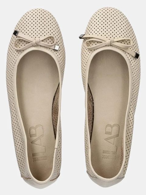 Answear.LAB baleriny skórzane kolor beżowy