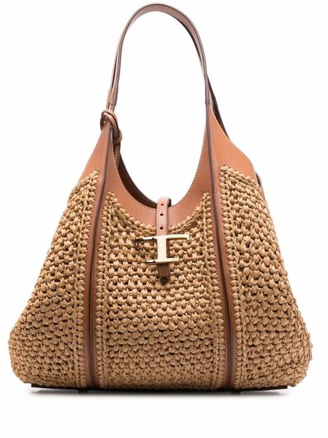 Tod's Timeless raffia tote bag - Neutrals - zdjęcie produktu nr 1