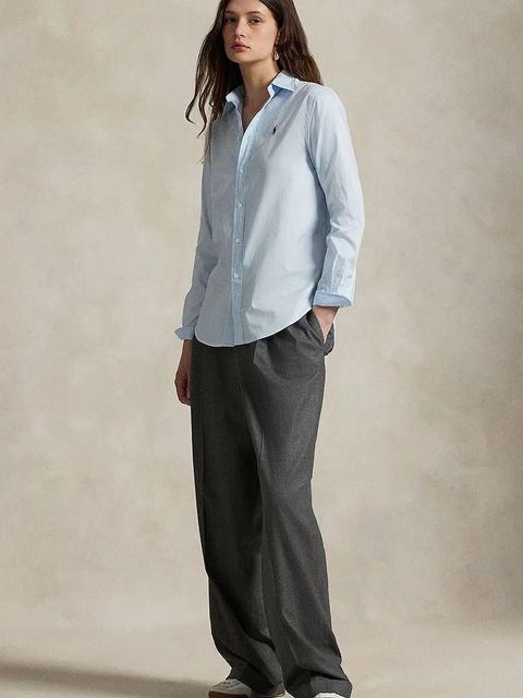 Polo Ralph Lauren koszula bawełniana damska kolor niebieski regular z kołnierzykiem klasycznym 211A92177 - zdjęcie produktu nr 2