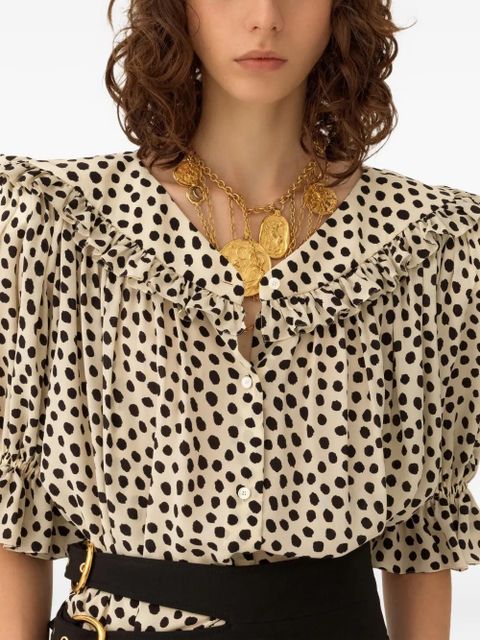 Chloé ruffled polka-dot top - Neutrals