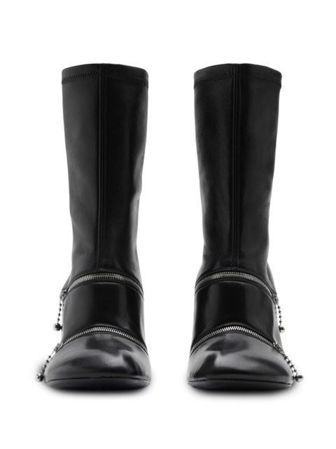Burberry Peep leather ankle boots - Black - zdjęcie produktu nr 2