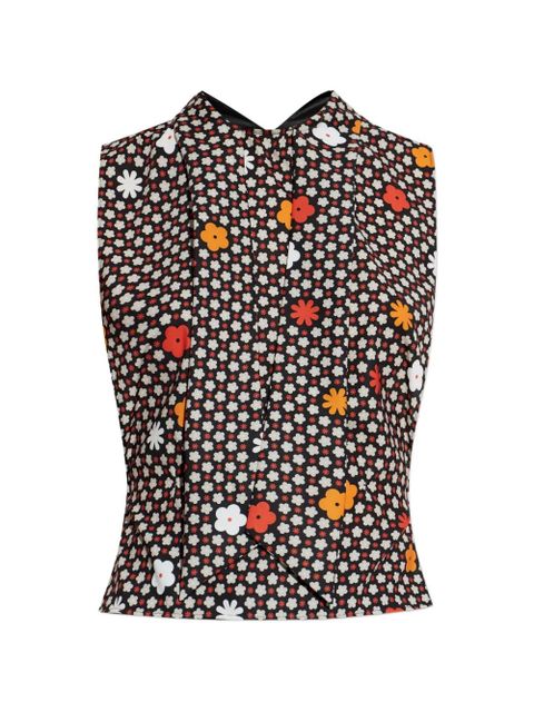 MM6 Maison Margiela floral sleeveless top - Black - zdjęcie produktu nr 1