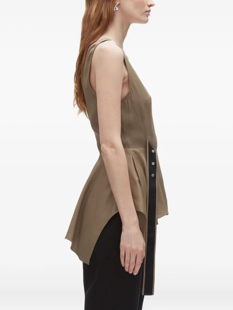 3.1 Phillip Lim V-neck peplum top - Neutrals