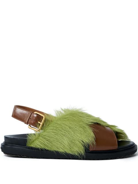 Marni calf-hair sandals - Green - zdjęcie produktu nr 1