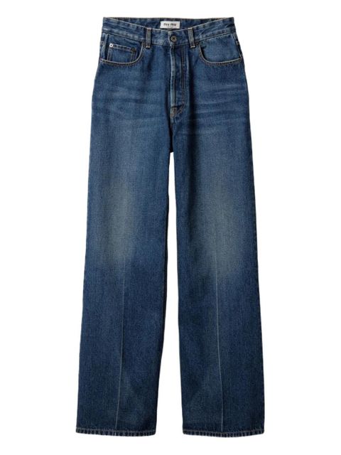 Miu Miu logo-appliqué jeans - Blue - zdjęcie produktu nr 1