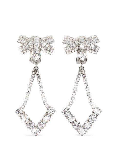 Alessandra Rich bow-pendant earrings - Silver