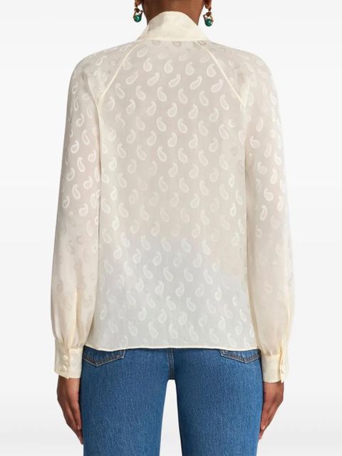 ETRO paisley-jacquard silk blouse - Neutrals