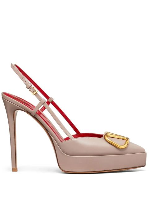 Valentino Garavani 120mm VLogo Signature slingback pumps - Neutrals - zdjęcie produktu nr 1