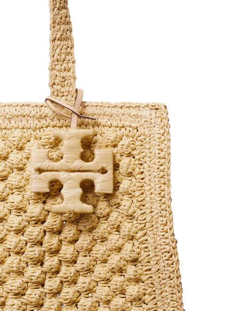Tory Burch small Ella hand-crocheted popcorn tote bag - Neutrals