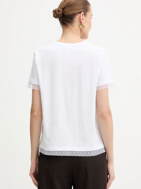 Twinset t-shirt bawełniany damski kolor biały 252TT231A - zdjęcie produktu nr 2