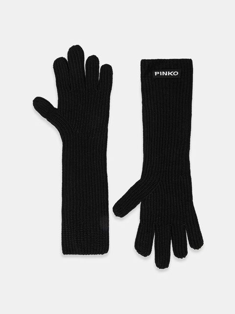 Pinko rękawiczki z dodatkiem wełny damskie kolor czarny 105997 A2Z4 - zdjęcie produktu nr 1