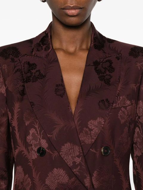 ETRO floral-jacquard double-breasted jacket - Red