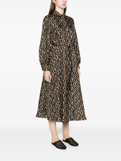 Max Mara printed midi dress - Black