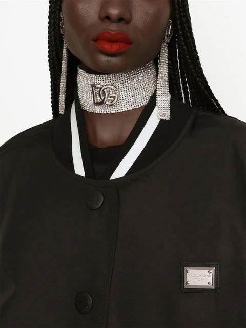 Dolce & Gabbana stripe-trim bomber jacket - Black
