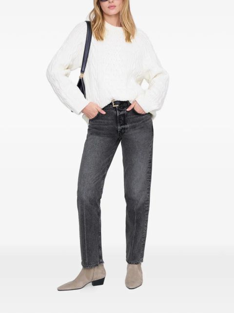 ANINE BING Louie cable-knit sweater - White