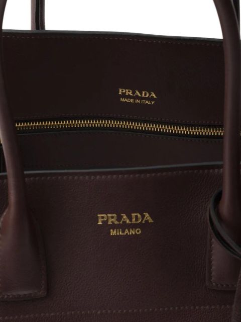 Prada large leather tote bag - Brown - zdjęcie produktu nr 2