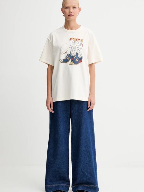 Levi's t-shirt bawełniany damski kolor beżowy 001MX