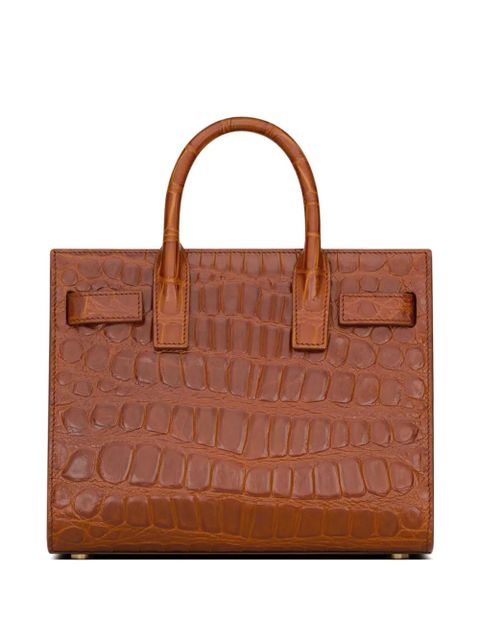 Saint Laurent nano Sac De Jour crocodile-effect leather tote bag - Brown - zdjęcie produktu nr 2
